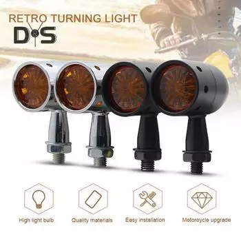 1 пара индикаторов указателей поворота Plug Play, износостойкие необходимые светодиодные индикаторы указателей поворотов для мотоциклов чёрный
