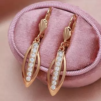 1 пара, индивидуальные элегантные серьги-кольца золотого цвета с цирконием для женщин, свадебные украшения, вечерние женские нежные серьги-капли золотистый