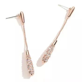 1 пара индивидуальных серег, женские модные и элегантные длинные серьги из сплава в форме капли, серьги из розового золота