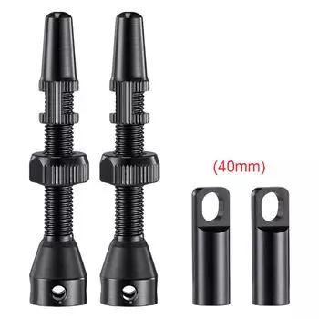 1 пара инструментов для снятия сердечника бескамерного вентиля для велосипедных шин 40/44 мм бескамерный вентиль Presta с колпачками вентиль для бескамерных шин для шоссейных велосипедов 40mm чёрный