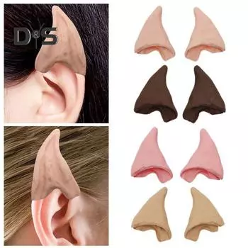 1 пара искусственных эльфийских ушей, латексные уши для косплея, многоразовые заостренные уши фей-пикси для костюмированных вечеринок, аксессуары, реквизит для фотобудки белый