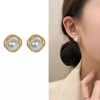 1 пара искусственных дружественных серег-гвоздиков без никеля, жемчужная кожа, сверкающие серьги-гвоздики для ушей, свадебные украшения