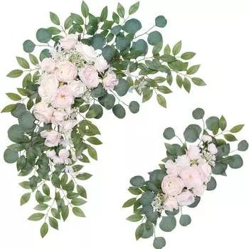 1 пара искусственных шелковых цветов, свадебный фон, арка, добро пожаловать, треугольник, цветочный ряд, Т-образная композиция для украшения сцены, розовый