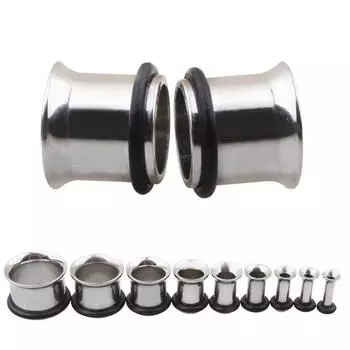 1 пара из хирургической стали 316L, туннели для плоти, одиночные расклешенные беруши, серьги-расширители, кольца, ювелирные изделия для пирсинга 2mm