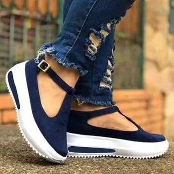 1 пара износостойких женских сандалий с круглой головкой, носимые повседневные женские туфли на платформе 37 чёрный