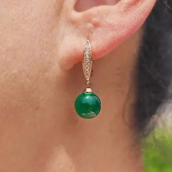 Серьги для женщин зелёный