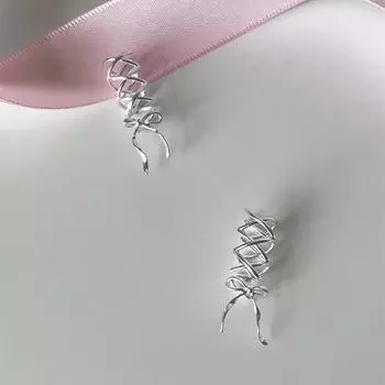 1 пара изысканных серег с бантиком из ленты в минималистском стиле без пирсинга, манжеты для ушей 1Pair