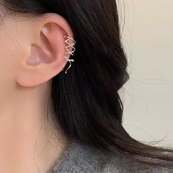 1 пара изысканных серег с бантиком из ленты в минималистском стиле без пирсинга, манжеты для ушей 1Pair