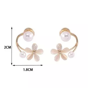1 пара изысканных сережек-цветков с кошачьим глазом и жемчугом для женщин и девочек, нежные милые серьги-гвоздики, элегантные свадебные украшения, подарки на вечеринку onesize