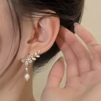 1 пара изысканных сережек-цветков в виде листьев для женщин с кисточками 1Pair