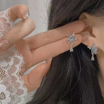 1 пара изысканных сладких сережек-гвоздиков в форме звезд, индивидуальные серьги-звезды, подарки 1Pair