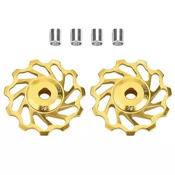 1 пара керамических подшипников MEIJUN, задний шкив, опорное колесо, направляющий ролик для велосипеда (11Т, Золотой)