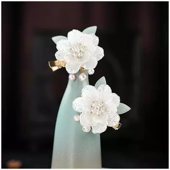 1 пара китайских ханьфу аксессуаров для волос красные цветы заколки винтажный головной убор длинные кисточки-бабочки заколка для волос ювелирные изделия для невесты