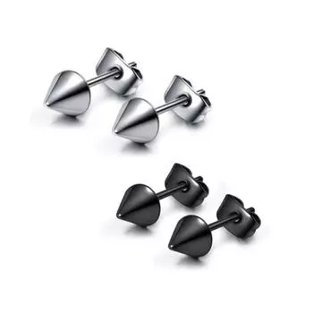 1 пара классических модных заклепок в стиле панк-рок, конус из нержавеющей стали для женщин и мужчин, серьги-гвоздики для пирсинга, украшения для тела серебряный