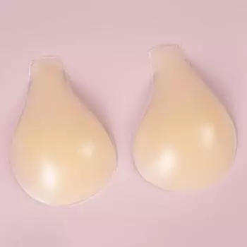 1 пара клейких нагрудных накладок, силиконовые невидимые противоскользящие многоразовые натуральные бюстгальтеры пуш-ап с открытой спиной, без бретелек, мягкие накладки на соски L B