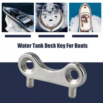 1 пара ключей для крышки топливного бака яхты, сменный ключ для крышки топливного бака для морской лодки, нержавеющая сталь, ключ для заливки палубного бачка 1 Pair