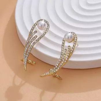 1 пара колец для ушей, ювелирные изделия, блестящие стразы, крылья ангела, ухо