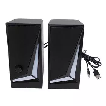 1 пара компьютерных колонок 2 дюйма, полнодиапазонный блок USB RGB 7, динамические световые эффекты, динамик для ноутбука с