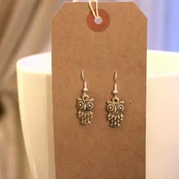 1 пара компактных женских серег для пирсинга, цинковые серьги в форме совы, богемные серьги-крючки, ювелирные аксессуары