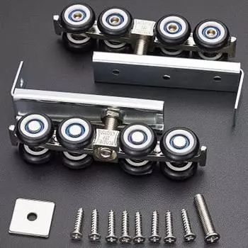 1 пара/комплект холоднокатаной стали раздвижные деревянные двери шкафа комплект фурнитуры дверные ролики ролик 8 роликов вешалки ролик 22mm