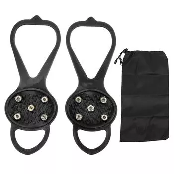 1 пара/комплект противоскользящие 5-зубчатые кошки прочные 5-зубчатые зимние скальные туфли чехол черный M M
