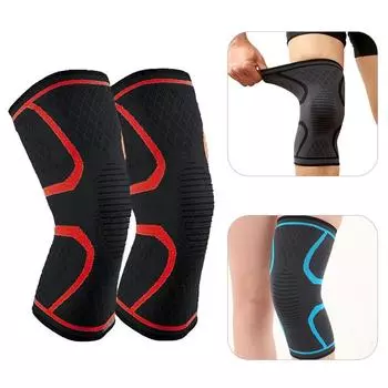 1 пара компрессионных бандажей для поддержки колена, защиты от растяжений и растяжений при беге S чёрный