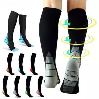 1 пара компрессионных носков 20–30 мм рт.ст. для мужчин и женщин. Лучшие компрессионные носки для повседневного ношения, улучшают кровоток. S-M