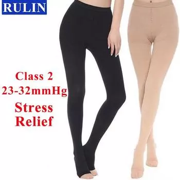 1 пара компрессионных носков, 2 колготки с открытым носком, унисекс, снимающие стресс, компрессионные чулки Cover Toe S светло-желтого