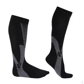 1 пара компрессионных носков, чулок до колена, спортивных с рукавами White XXL