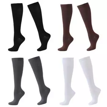 1 пара компрессионных носков, мягкие женские и мужские поддерживающие чулки, повседневные спортивные носки S or M серый