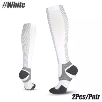 1 пара компрессионных носков с градуированной компрессией для спорта, женские, мужские, для пеших прогулок, до колена, носки для бега, поддерживающие при отеках, полная компрессия, медицинские S- M