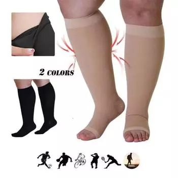 1 пара компрессионных носков унисекс, способствующих компрессии кровообращения при варикозном расширении вен, мягкие компрессионные чулки для пожилых людей 2XL