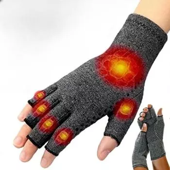 1 пара компрессионных перчаток от артрита, поддержка запястья, облегчение боли в суставах, бандаж для рук для женщин и мужчин, компрессионные перчатки L (20-24CM) чёрный