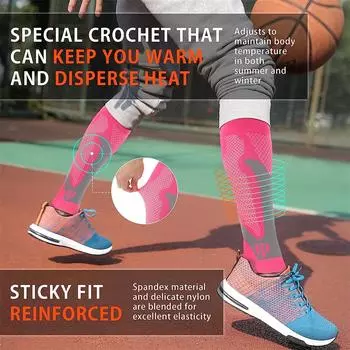 1 пара компрессионных рукавов для икры, мужские рукава для ног S чёрный