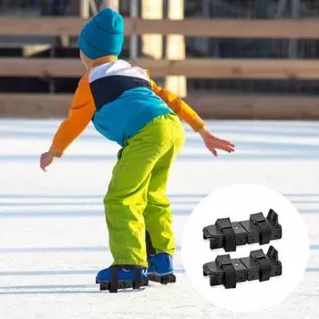 1 пара коньков для малышей, регулируемые быстросъемные коньки, простая установка, коньки для юных фигуристов с креплением на ремешке синий