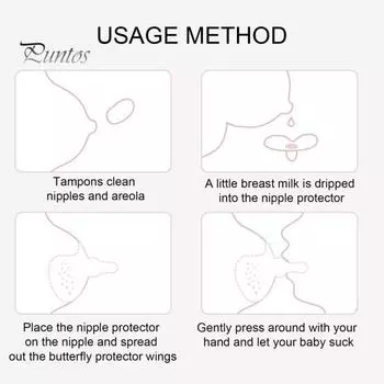 1 пара контактных накладок на соски для грудного вскармливания, защищающих ранки, пищевой силикон, дизайн в виде бабочки, различные размеры, плоские или перевернутые соски S