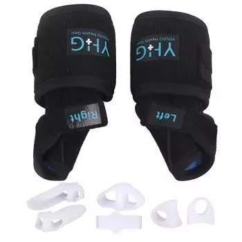 1 пара корректоров для выпрямления пальцев ног, 3 пары силиконовых гелевых разделителей пальцев ног(L) белый