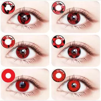 1 пара красных контактных линз для вечеринки, 14,5 мм, косплей, Хэллоуин, космические контактные линзы