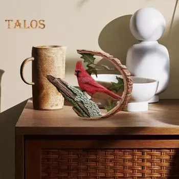 1 пара красных птиц из смолы, украшение для дома, статуэтка красной птицы на удачу, настольная птица на ветке, украшение в подарок для любимых на День матери, дни рождения 2pcs