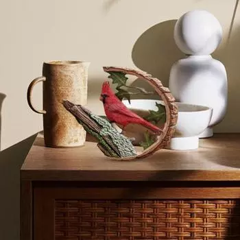 1 пара красных птиц из смолы, украшение для дома, статуэтка красной птицы удачи