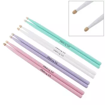 1 пара красочных барабанных палочек из кленового дерева, легкие барабанные палочки с музыкальной группой 5А, 4 цвета на выбор розовый