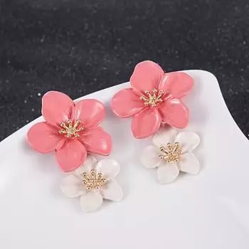 1 пара красочных серег-гвоздиков с цветком, матовые яркие цвета, элегантные, неаллергенные, серьги с сладким цветком для женщин и девочек, модные ювелирные изделия, подарок
