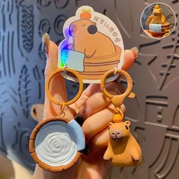 1 пара креативная пара панда партнер кукла брелок милый мультяшный капибара брелок сумка кулон украшение аксессуары подарок