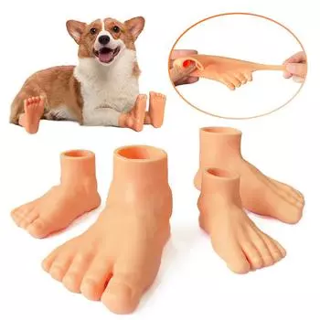 1 пара креативных милых крошечных кукольных ножек, забавные маленькие пальчики, новинка, игрушки-дразнилки для собак, имитация ножек, игрушки для домашних животных, товары для животных