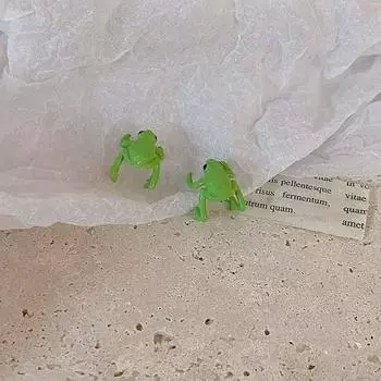 1 пара креативных милых сережек-клипс в виде лягушки, забавных сережек-животных без пирсинга в подарок 1Pair