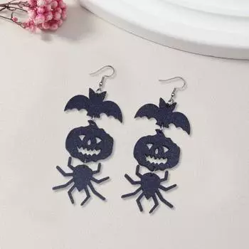 1 пара креативных висячих сережек в виде тыквы, паука и черепа, винтажные акриловые преувеличенные серьги-гвоздики на Хэллоуин, ювелирные аксессуары, подарок
