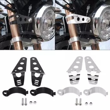 1 пара кронштейнов для крепления фар мотоцикла из нержавеющей стали чёрный