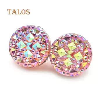 1 пара круглых хрустальных камней, магнитная женская брошь, застежка, шарф, Абая, мусульманская булавка, красота белый