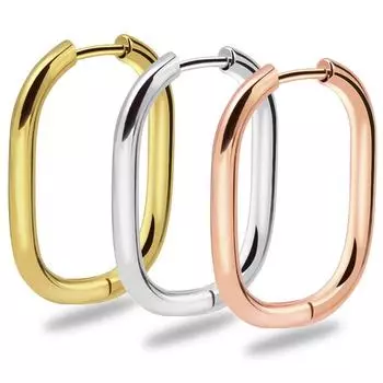 1 пара круглых серег-колец U-образной формы, женские серьги-подвески, подарок S золотой