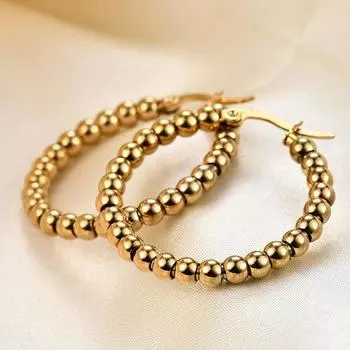 1 пара круглых сережек с гальваническим покрытием и геометрическим узором, круглый блеск, нежный наряд